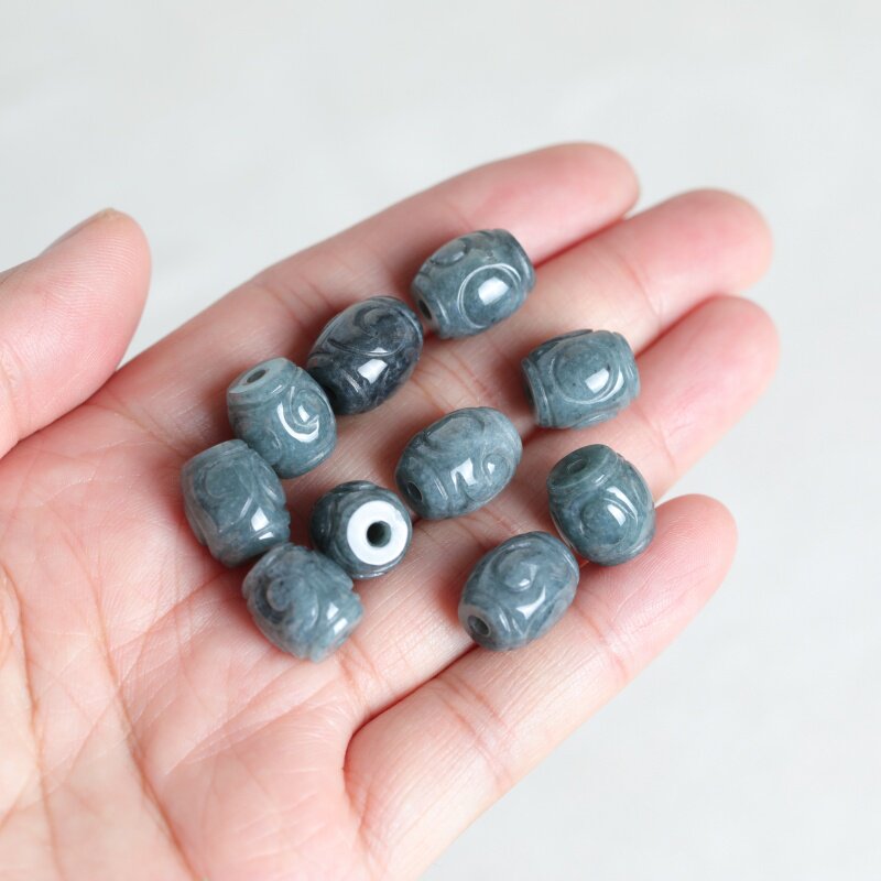 Men'S Accessories Fashion - 5PC Natural Blue Water Jade Ripple