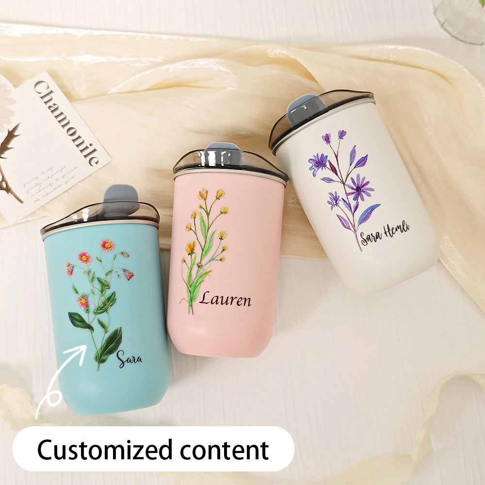 Flask Stainless Steel - Custom Birth Flower Stainless Steel Tumbler