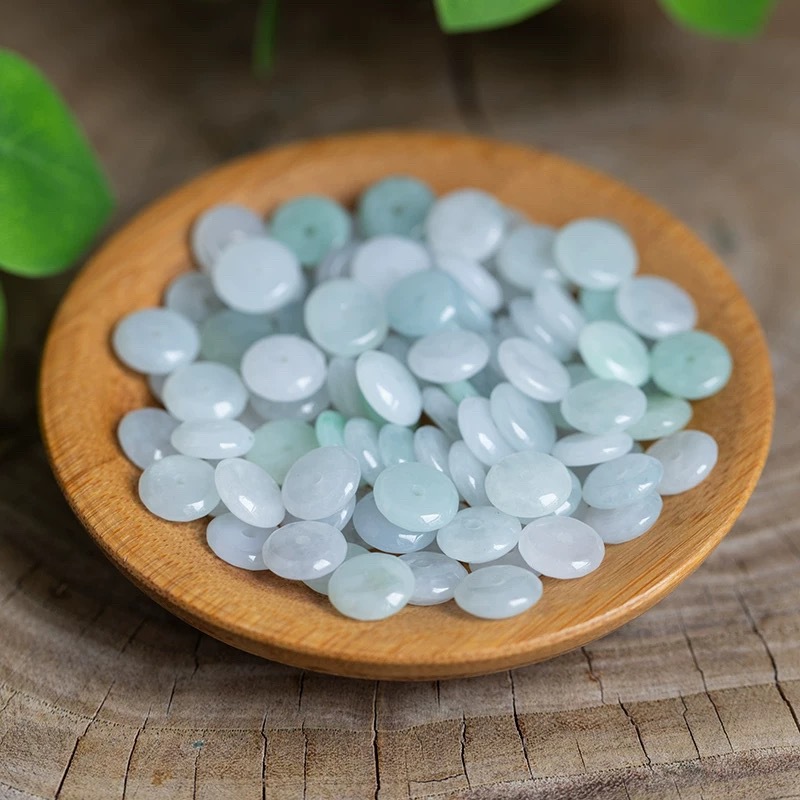 Men'S Accessories Fashion - 10pcs Natural Emerald White Jade Ping