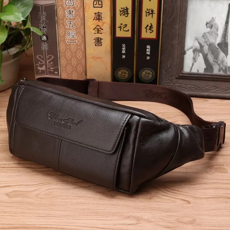 Men Accessories Box - Men Genuine Leather Belt Waist Pack
