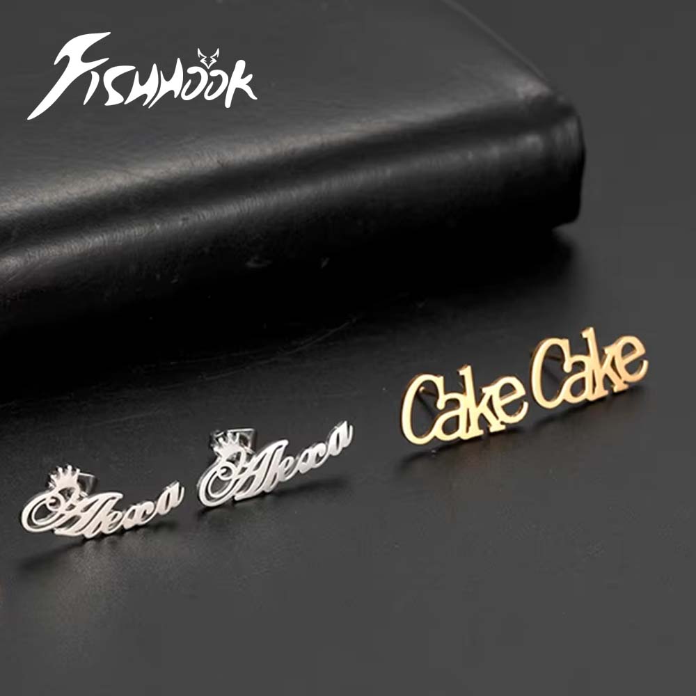 Men Accessories Earrings - Small Logo Custom Name Stud Earring