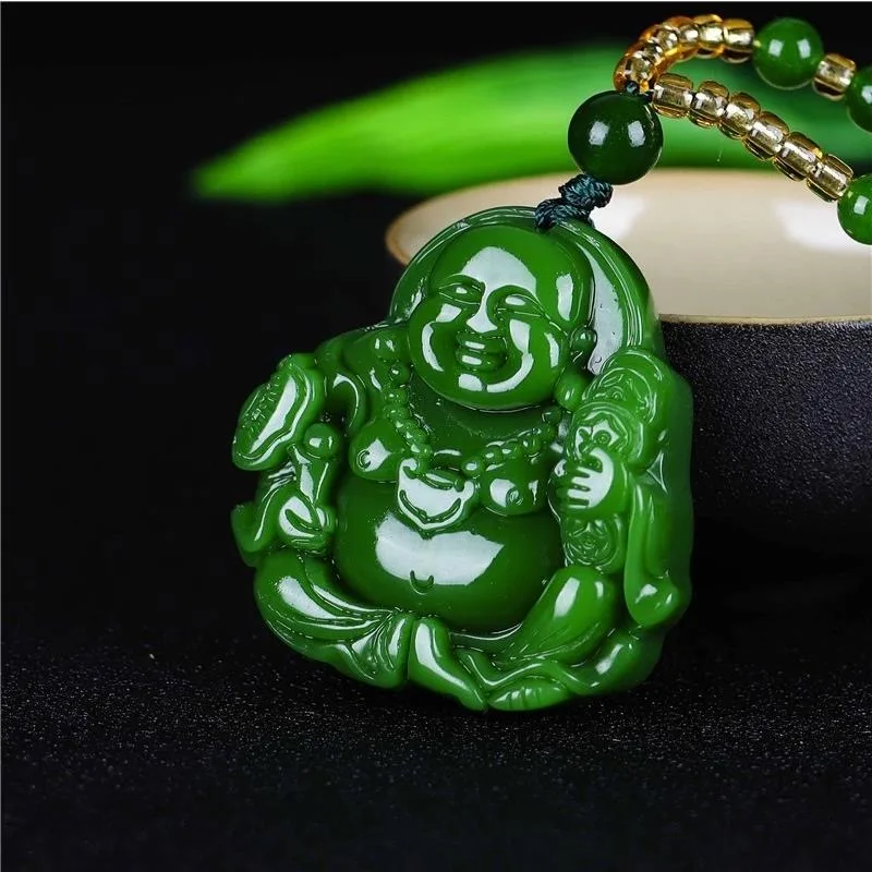Chinese Green Jade Maitreya Bu - Men'S Accessories Fashion ulasan dan harga