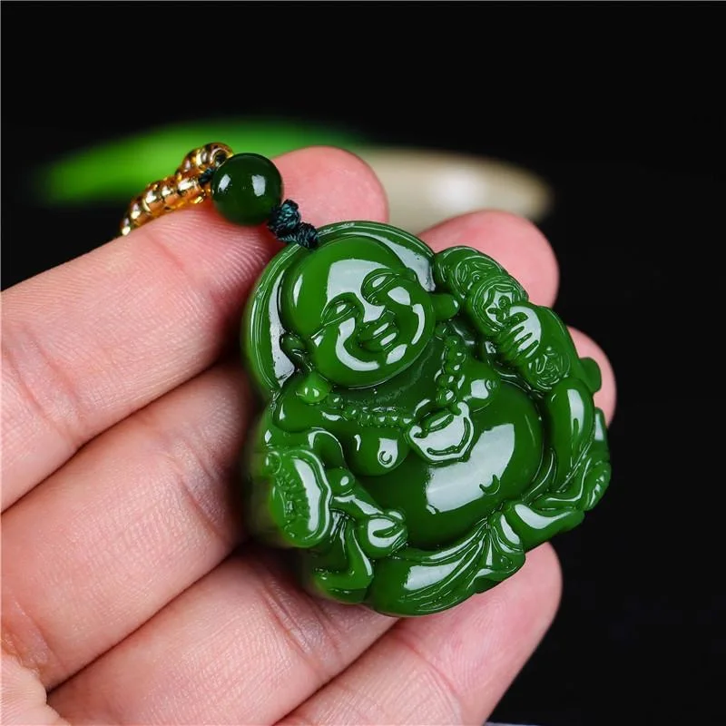 Chinese Green Jade Maitreya Bu - Men'S Accessories Fashion ulasan dan harga