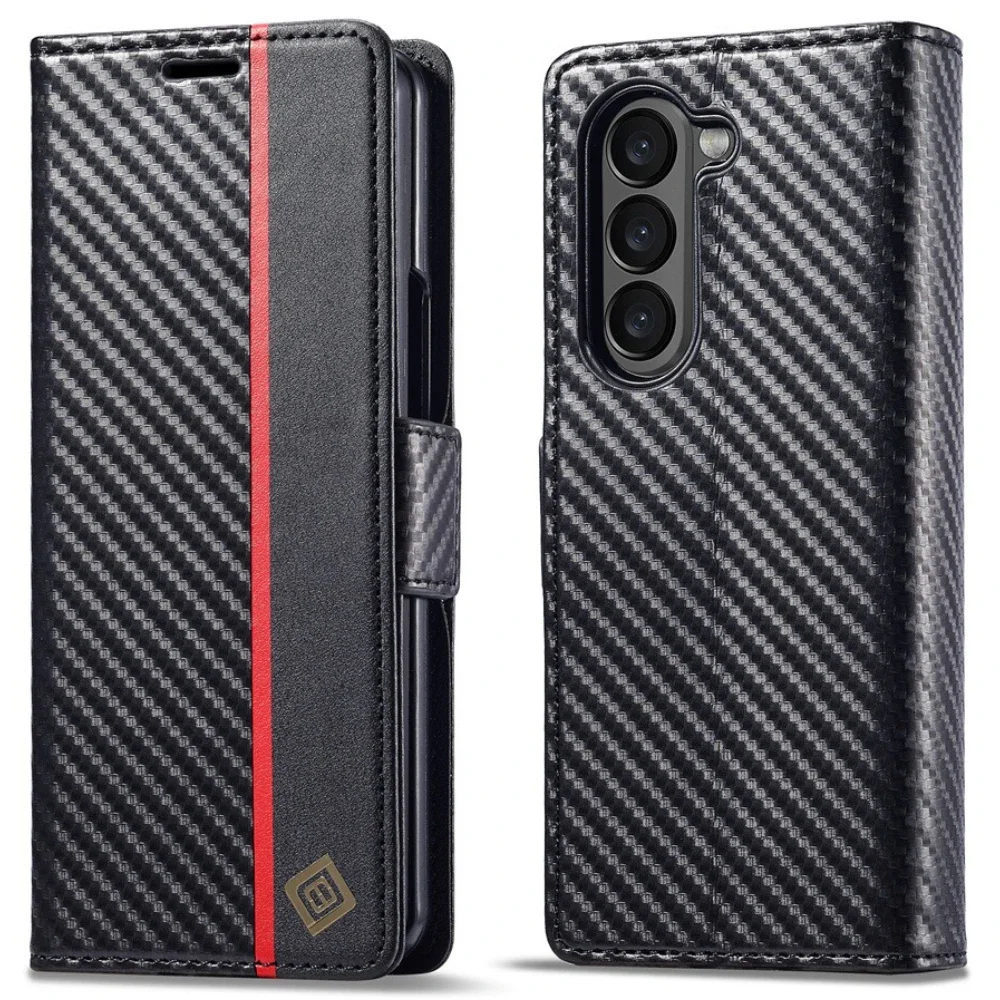 Luxury Carbon Fiber PU Leather - Phone Wallet Combo ulasan dan harga