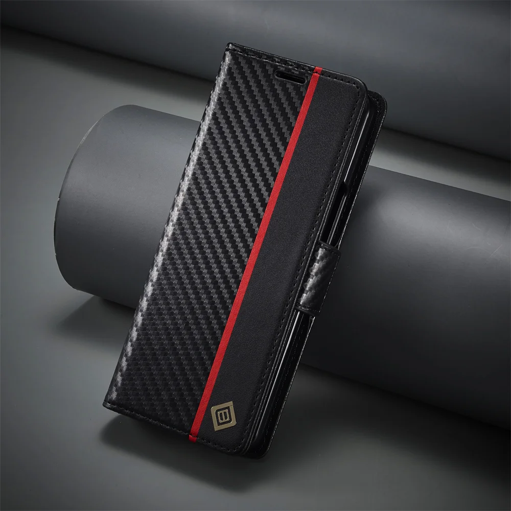 Luxury Carbon Fiber PU Leather - Phone Wallet Combo ulasan dan harga