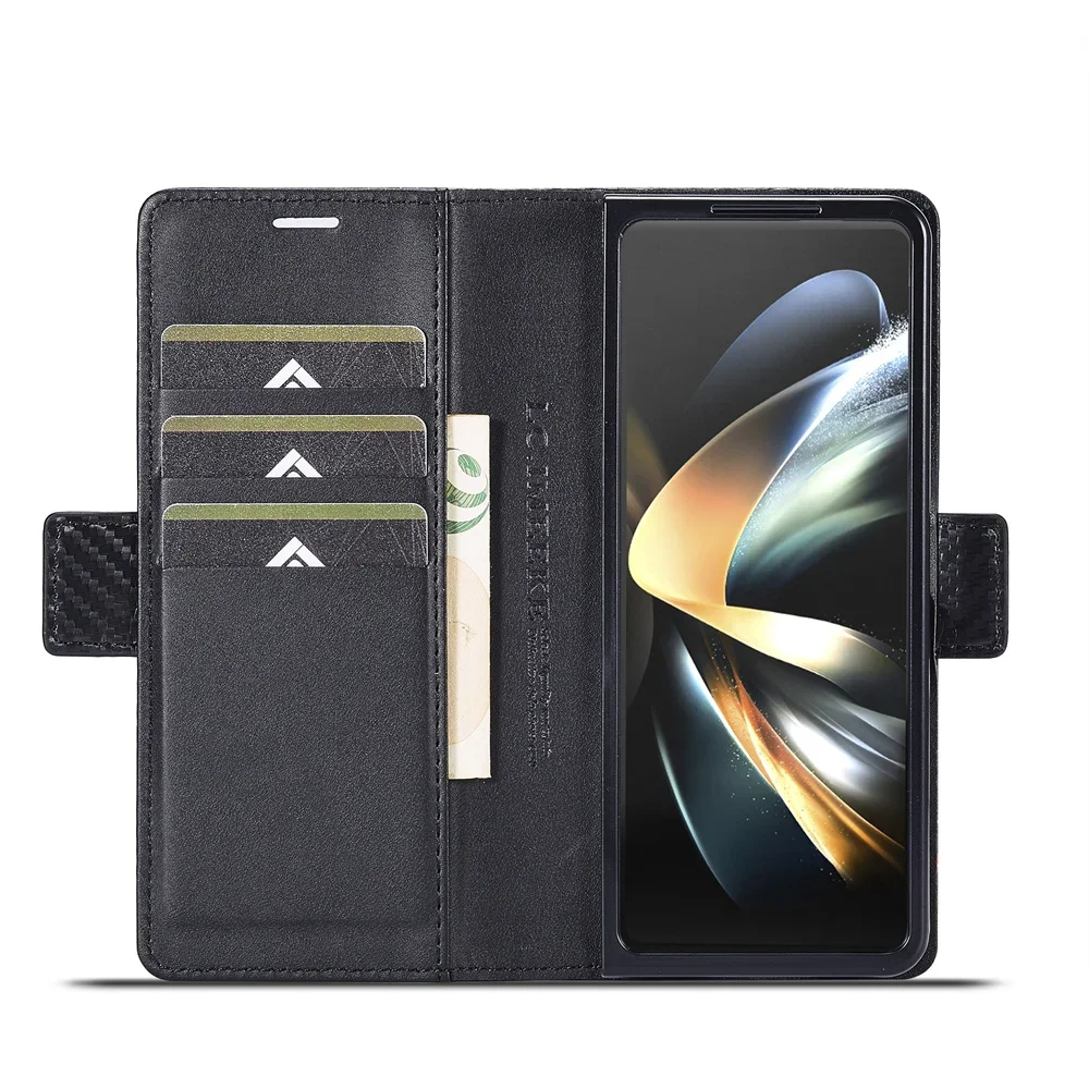 Luxury Carbon Fiber PU Leather - Phone Wallet Combo ulasan dan harga