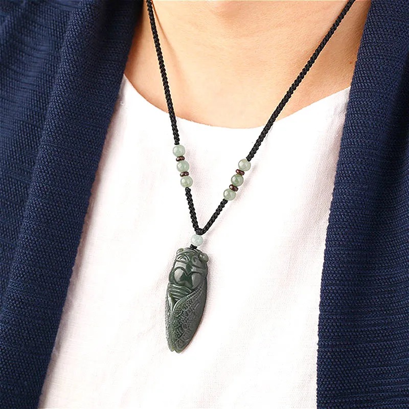 Natural Hetian Jade Cicada Pen - Men'S Accessories Fashion ulasan dan harga