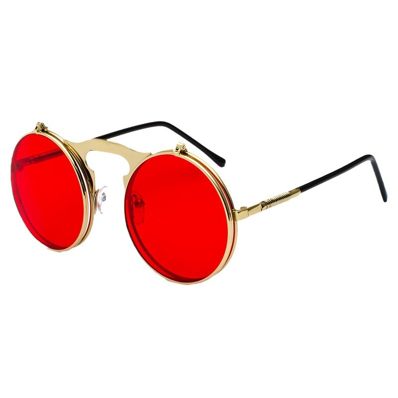 Retro Steampunk Red Round Sung - Men'S Accessories Glasses ulasan dan harga
