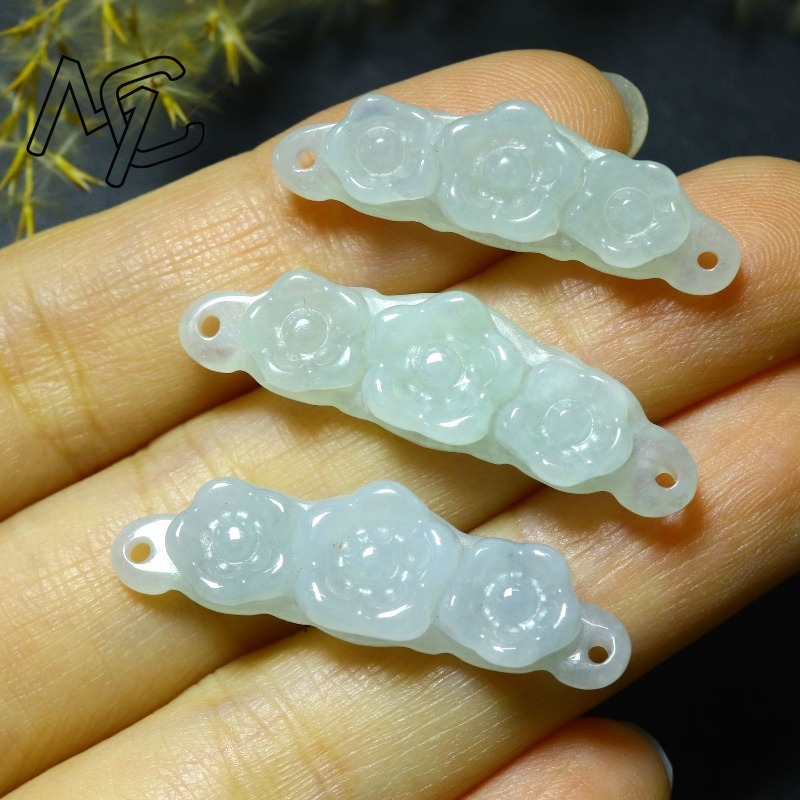 1pc Natural Jadeite Emerald Fl - Men'S Accessories Fashion ulasan dan harga