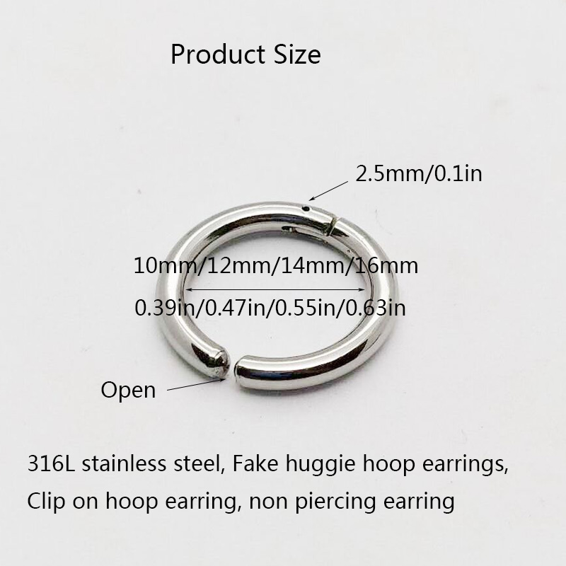 2/6Pcs Fake Huggie Hoop Earrin - Men Accessories Earrings ulasan dan harga