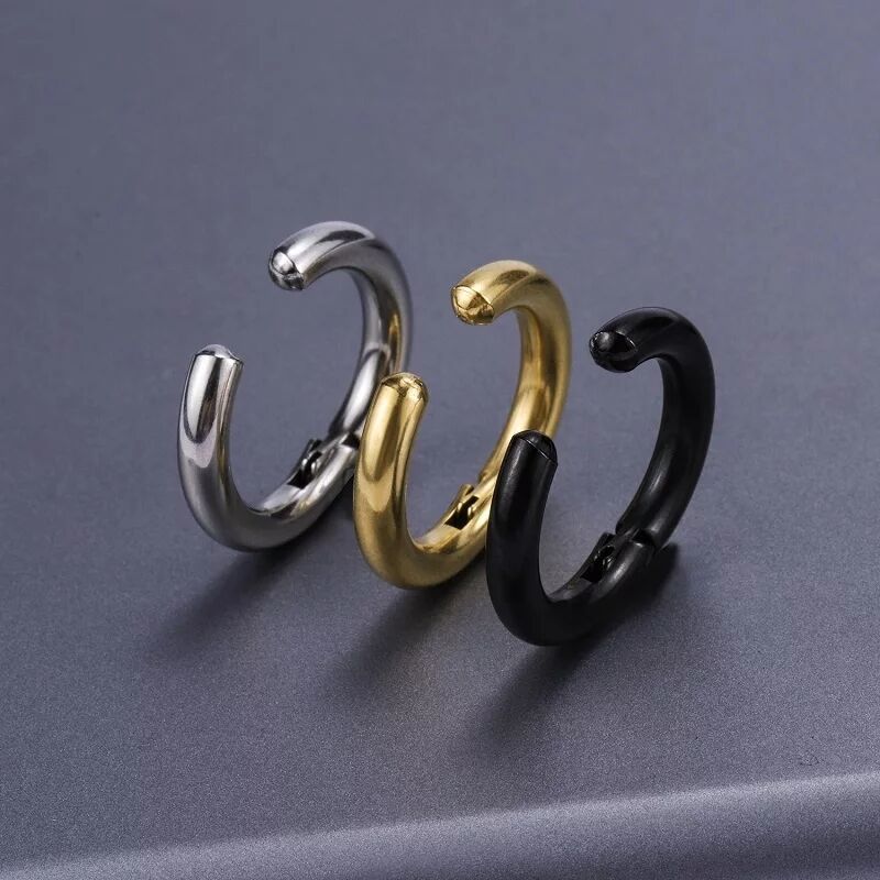2/6Pcs Fake Huggie Hoop Earrin - Men Accessories Earrings ulasan dan harga