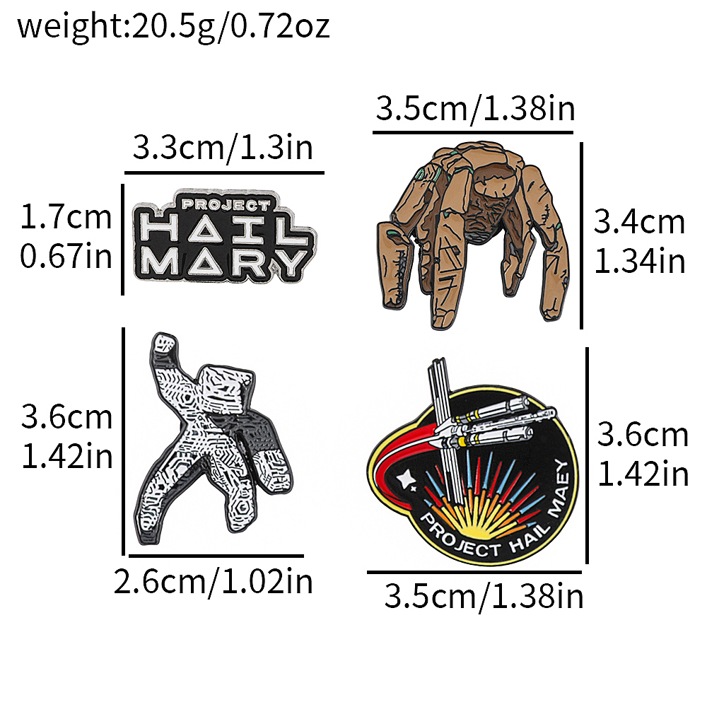 4pc Sci-Fi Enamel Pin Set Proj - Lapel Pin Enamel ulasan dan harga