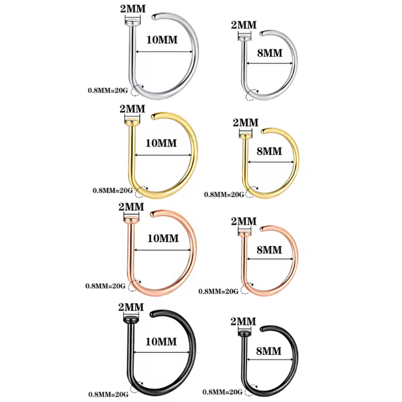 Nose Ring Screw Hoop Hypoaller - Men Accessories Earrings ulasan dan harga