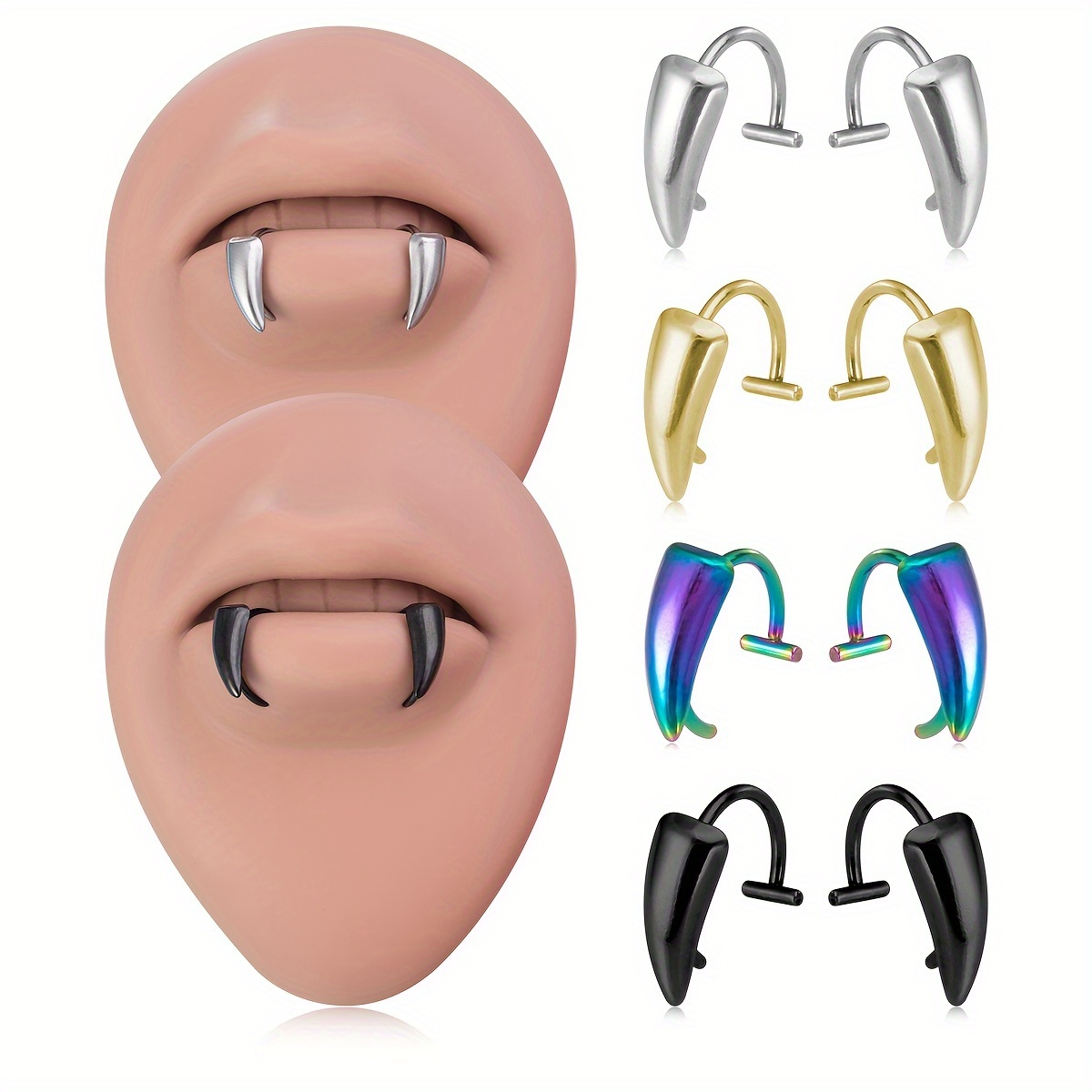 1Pair Stainless Steel Vampire  - Men'S Vampire Accessories ulasan dan harga
