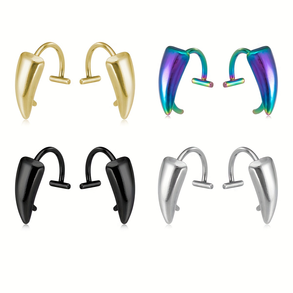 1Pair Stainless Steel Vampire  - Men'S Vampire Accessories ulasan dan harga