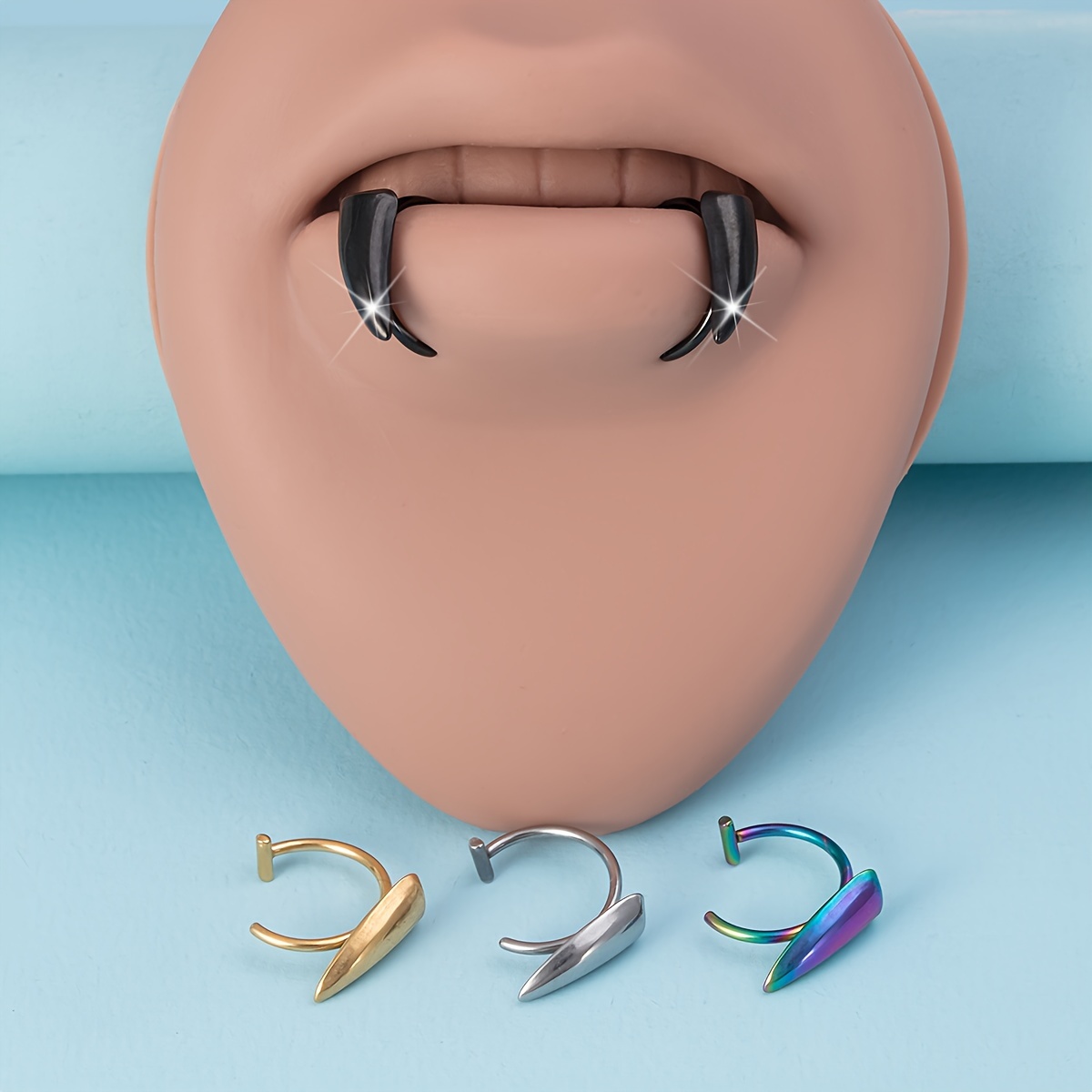 1Pair Stainless Steel Vampire  - Men'S Vampire Accessories ulasan dan harga