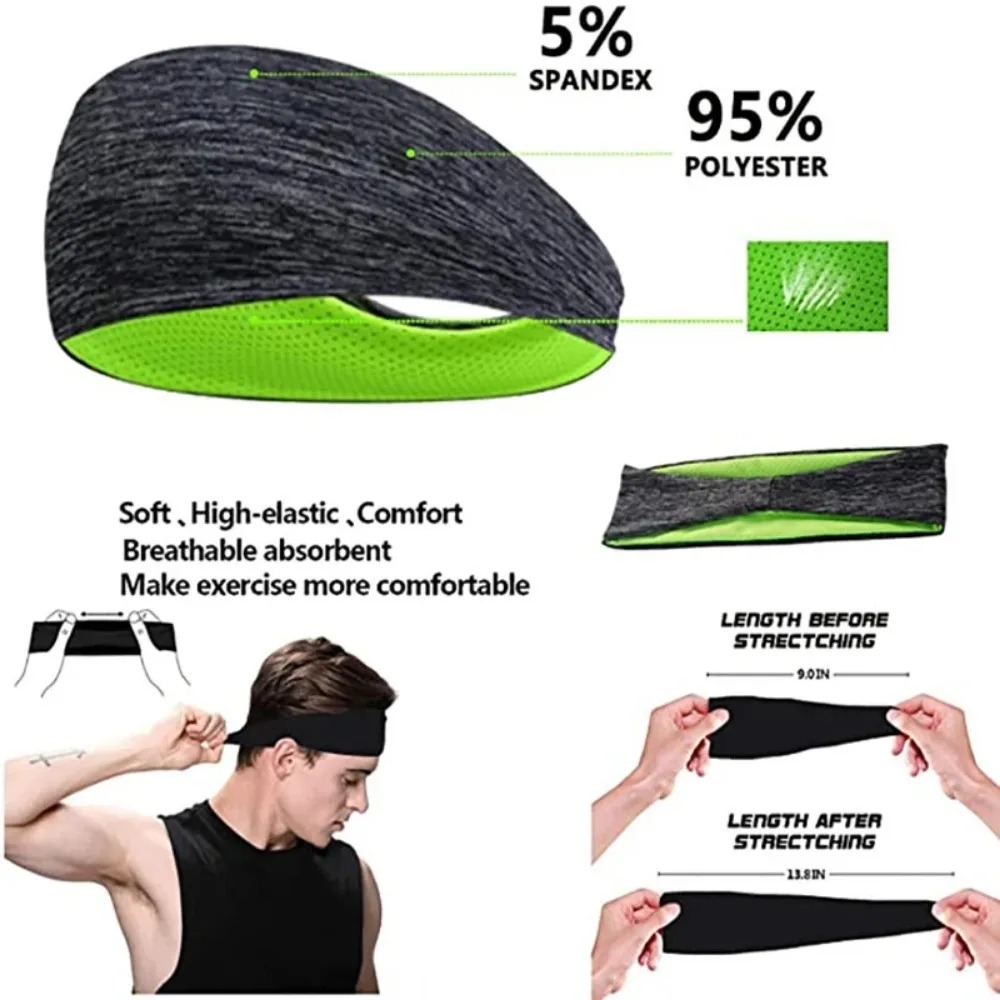 3Pcs Elastic Sports Sweatband  - Men'S Yoga Accessories ulasan dan harga