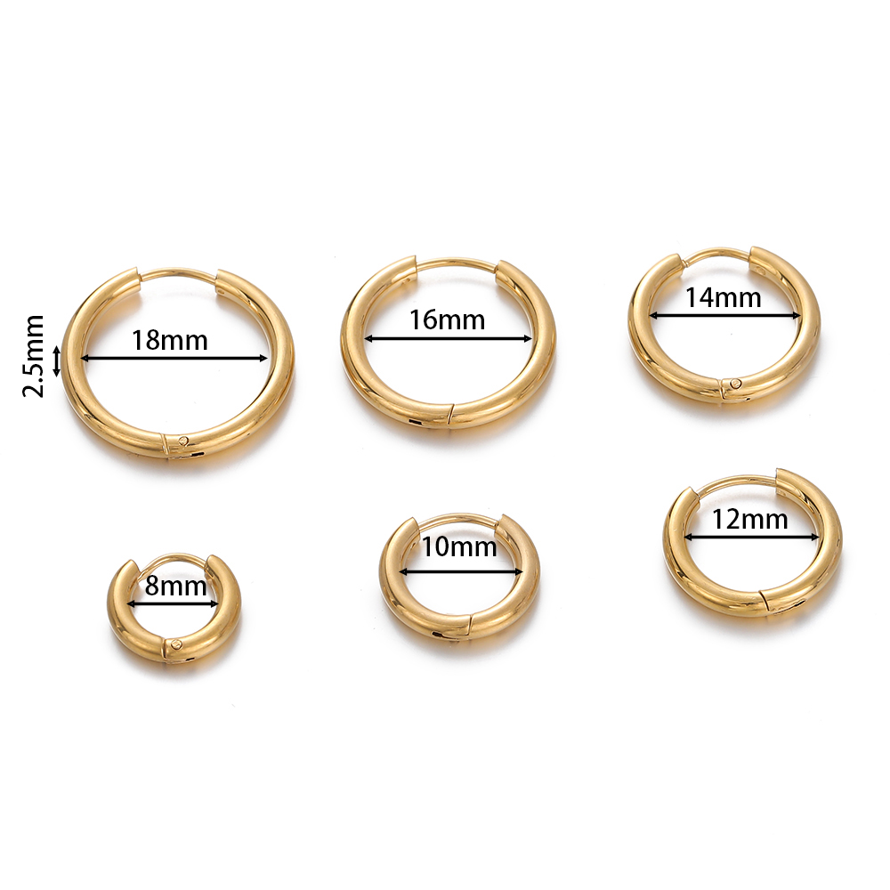 2 pcs 8/10/12/14/16/18mm Stain - Men Accessories Earrings ulasan dan harga